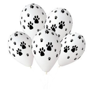 Gemar 13 inch White #001 Paw Print Latex Balloons (25)