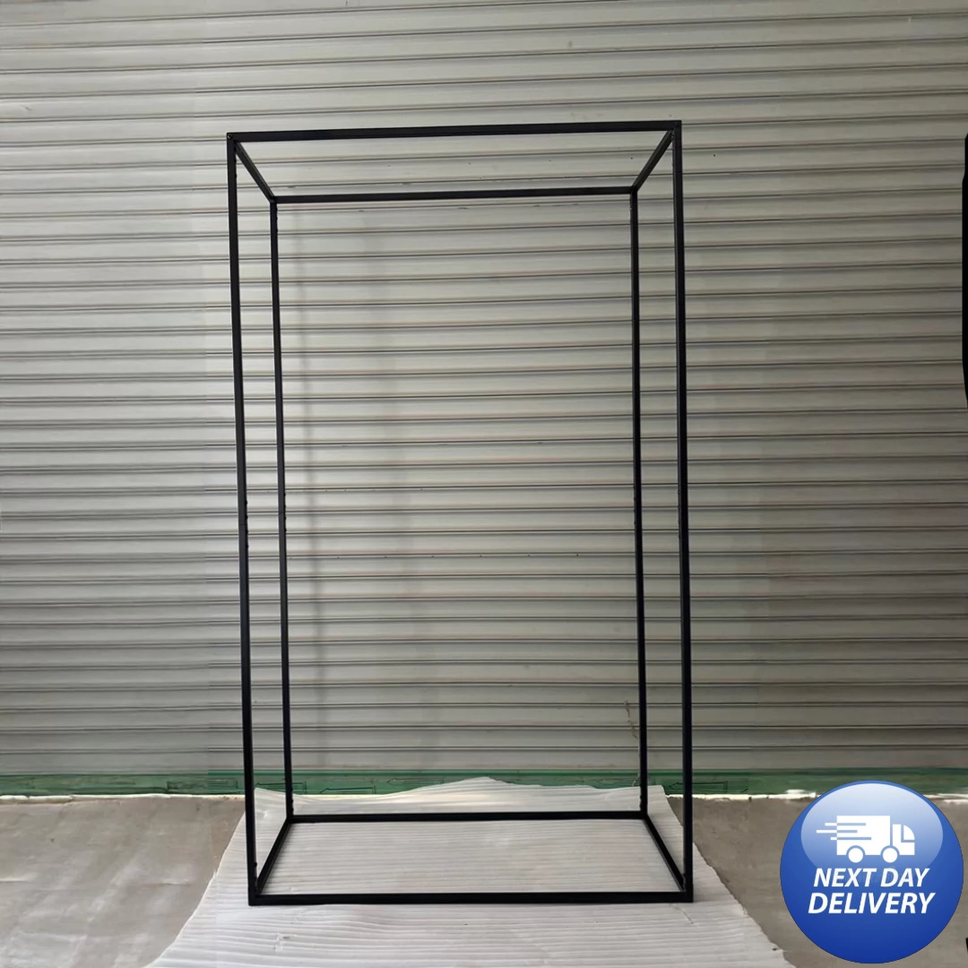 2.1M x 1.2M Black Collapsible Square Arch Box Frame Metal Backdrop Stand