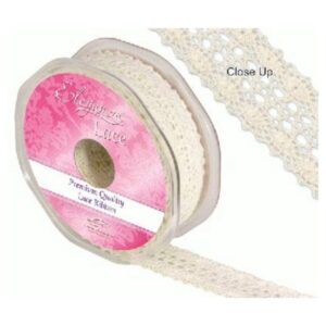 Eleganza Ivory 27mm x 10m Lace Georgian Ribbon