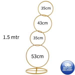 1.5M Gold Metal 4 Tier Hoop Stand