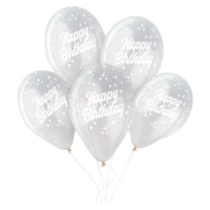 Gemar 13 inch Crystal Clear #000 Happy Birthday Latex Balloons (25)