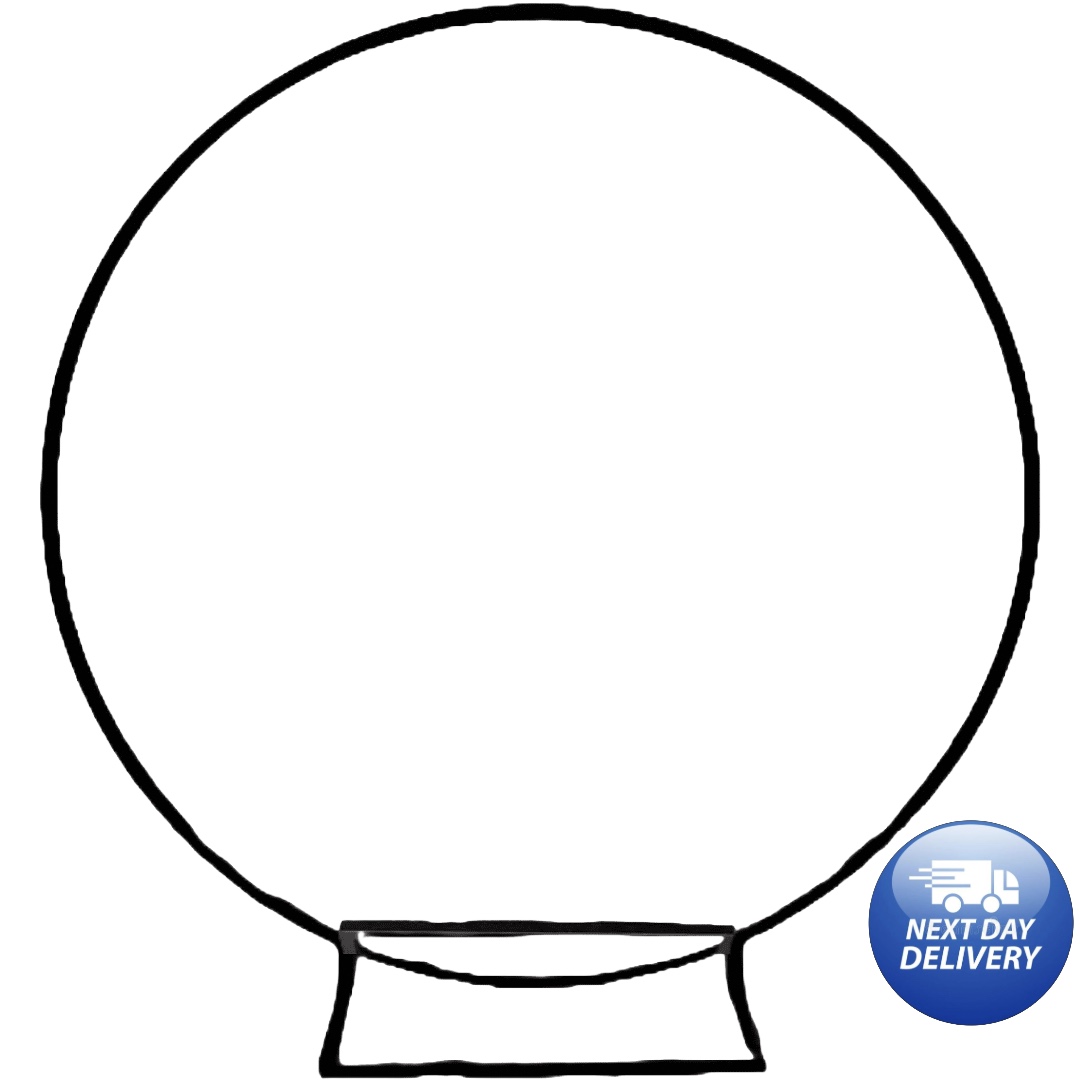 NEW 2nd Gen Black Bolted Heavy Duty Metal 180cm Balloon Hoop Ring Backdrop Arch