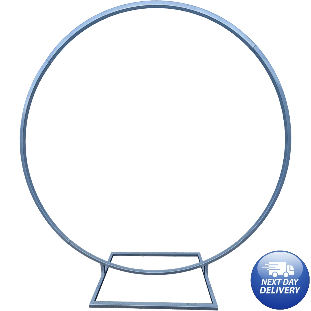 NEW 2nd Gen Silver Bolted Heavy Duty Metal 180cm Balloon Hoop Ring Backdrop Arch