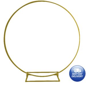 NEW 2nd Gen Gold Bolted Heavy Duty Metal 180cm Balloon Hoop Ring Backdrop Arch