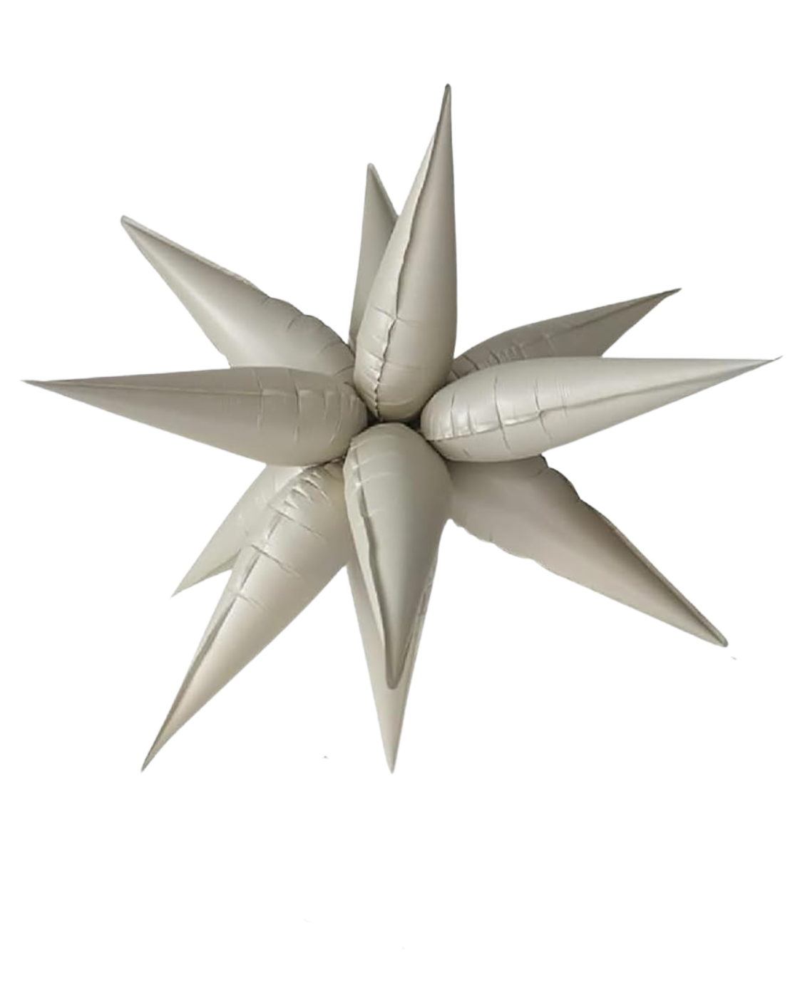 B4U 14 inch 12 point Cream Spikey Starburst Mini Foil Balloon