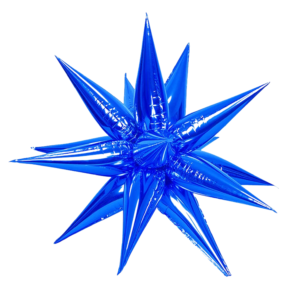 B4U 26 inch 12 point Blue Spikey Starburst Foil Balloon