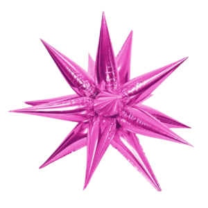 B4U 26 inch 12 point Fuchsia Spikey Starburst Foil Balloon