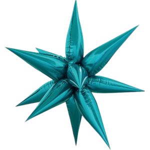 B4U 26 inch 12 point Aquamarine Spikey Starburst Foil Balloon