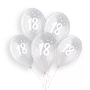 Gemar 13 inch Age 18 Crystal Clear Latex Balloons (25)
