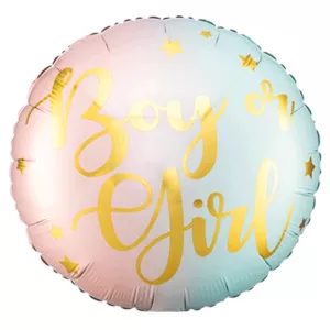 Party Deco 18 inch Boy Or Girl Script Ombre Foil Balloon