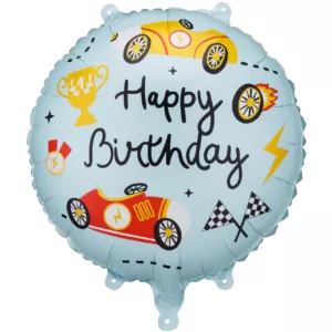 Party Deco 18 inch Happy Birthday Racing Cars Foil Balloon