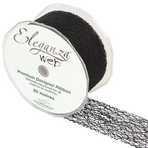Eleganza Black 50mm x 20m Web Ribbon
