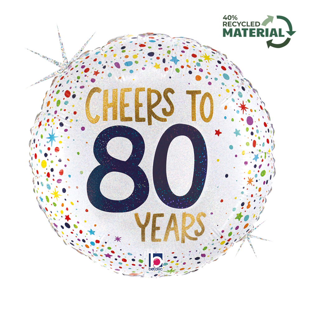 Grabo 18 inch Cheers To 80 Years Foil Balloon