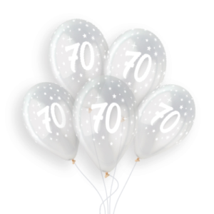 Gemar 13 inch Age 70 Crystal Clear Latex Balloons (25)