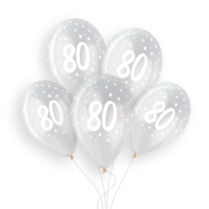 Gemar 13 inch Age 80 Crystal Clear Latex Balloons (25)