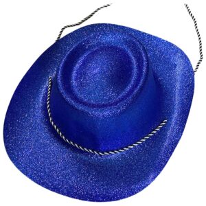 Sparkly Blue Glitter Cowboy Hat With Chin Strap