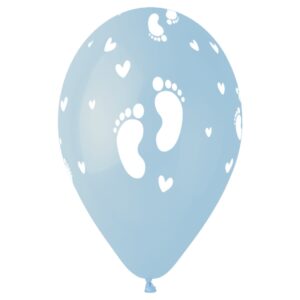 Gemar 13 inch Powder Blue #1338 Big Baby Foot Print Latex Balloons (25)