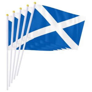 Scotland Small Handheld Flag (100pk) 5.5x8.2 inch Flag, 11.8 inch Plastic Stick