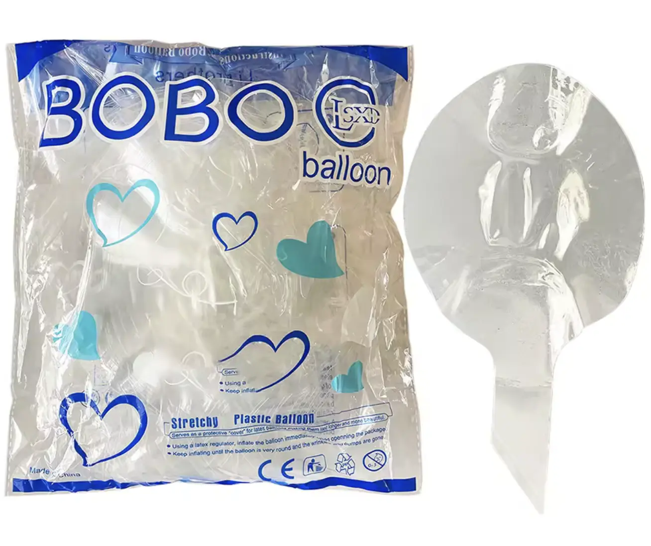 BoBo 24 inch Stretched Clear Transparent Latex Balloons (50pk)
