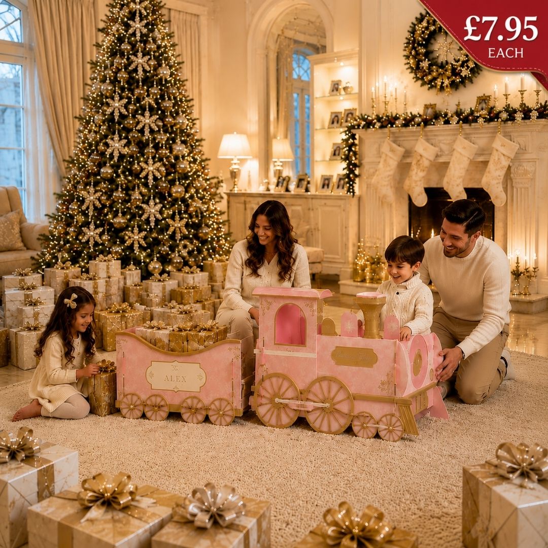 56cm Pink Christmas Express Train & Carriage Gift Box