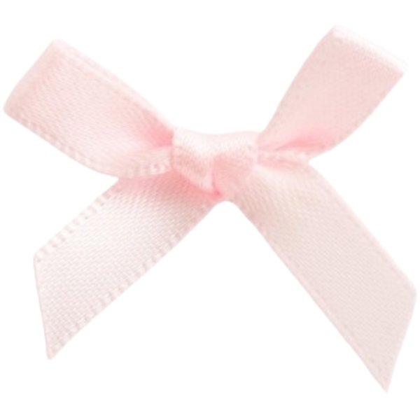 3cm Pale Pink Satin Ribbon Bows (100pk)