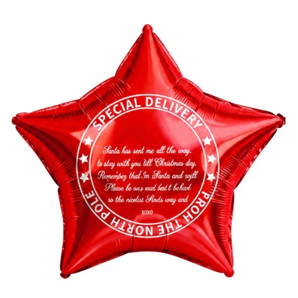 B4U 18 inch Special Delivery Red Star Foil Balloon