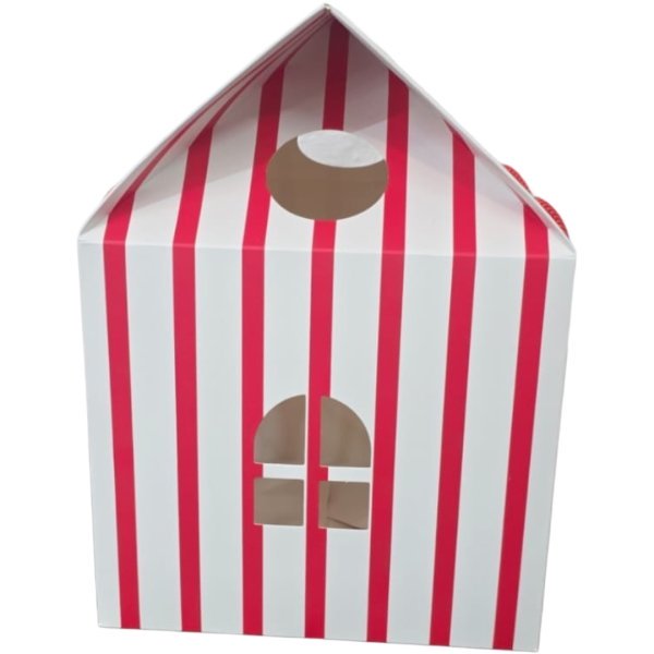 B4U Elf Arrival Red & White Stripes Box With Handles