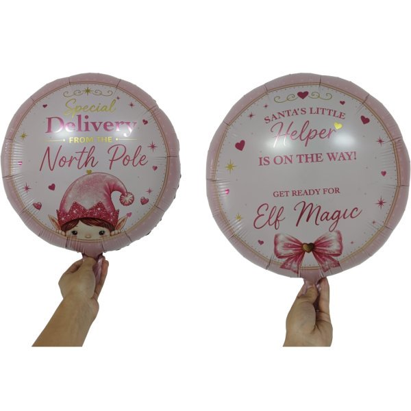 B4U 18 inch Pink Special Delivery From The North Pole Foil Balloon