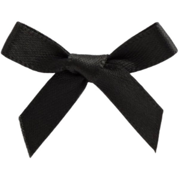 3cm Black Satin Ribbon Bows (100pk)