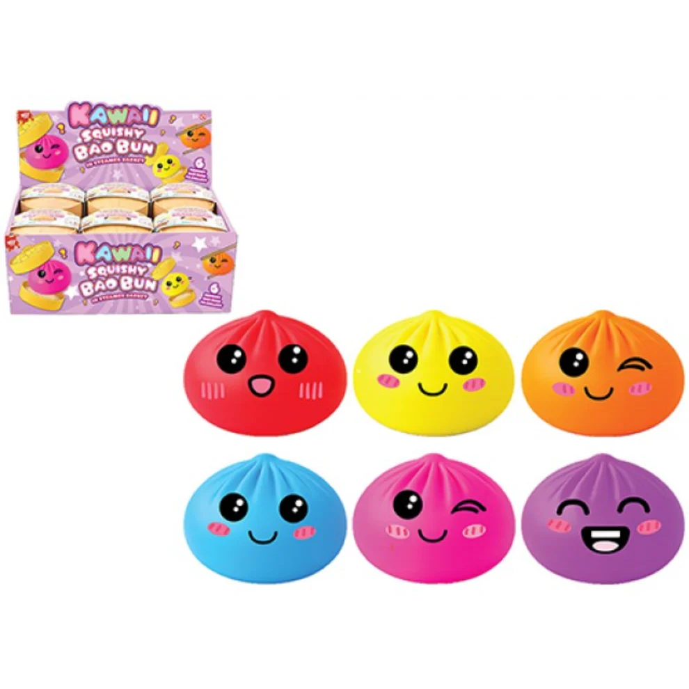 Kawaii Small Neon Squishy Bao Bun BLIND Dumpling (24pk)