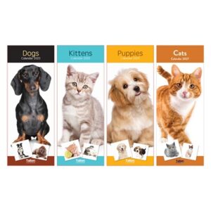 Calendar Super Slim Dogs, Cats, Kittens, Puppies (24PK)