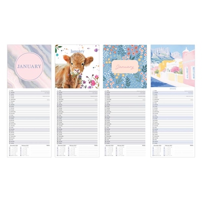 Calendar Super Slim Mixed Illustrative (24PK) - Image 2