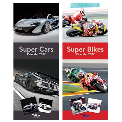 Calendar Super Slim Super Bikes & Cars (24PK)