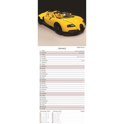 Calendar Super Slim Super Bikes & Cars (24PK) - Image 3