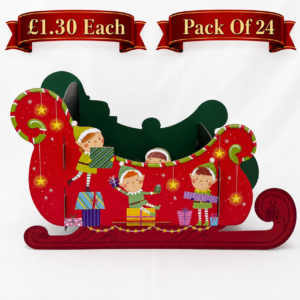 Small Christmas Elves Gift Sleigh (24pk)