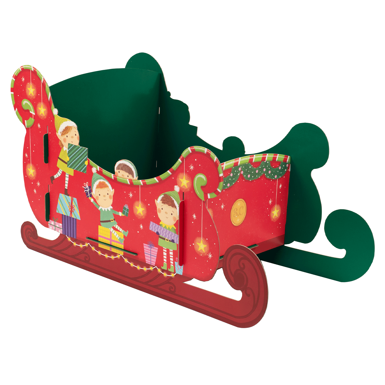 Christmas Elves Sleigh Large Gift Display