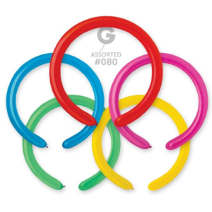 Gemar Classic Assorted #080 2" Modelling Latex Balloons (100)