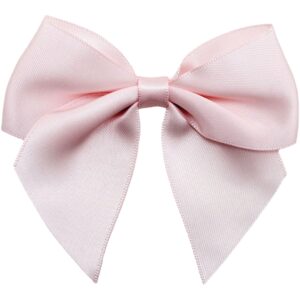 10cm Blush Pink Satin Self Adhesive Ribbon Bows (6pk)