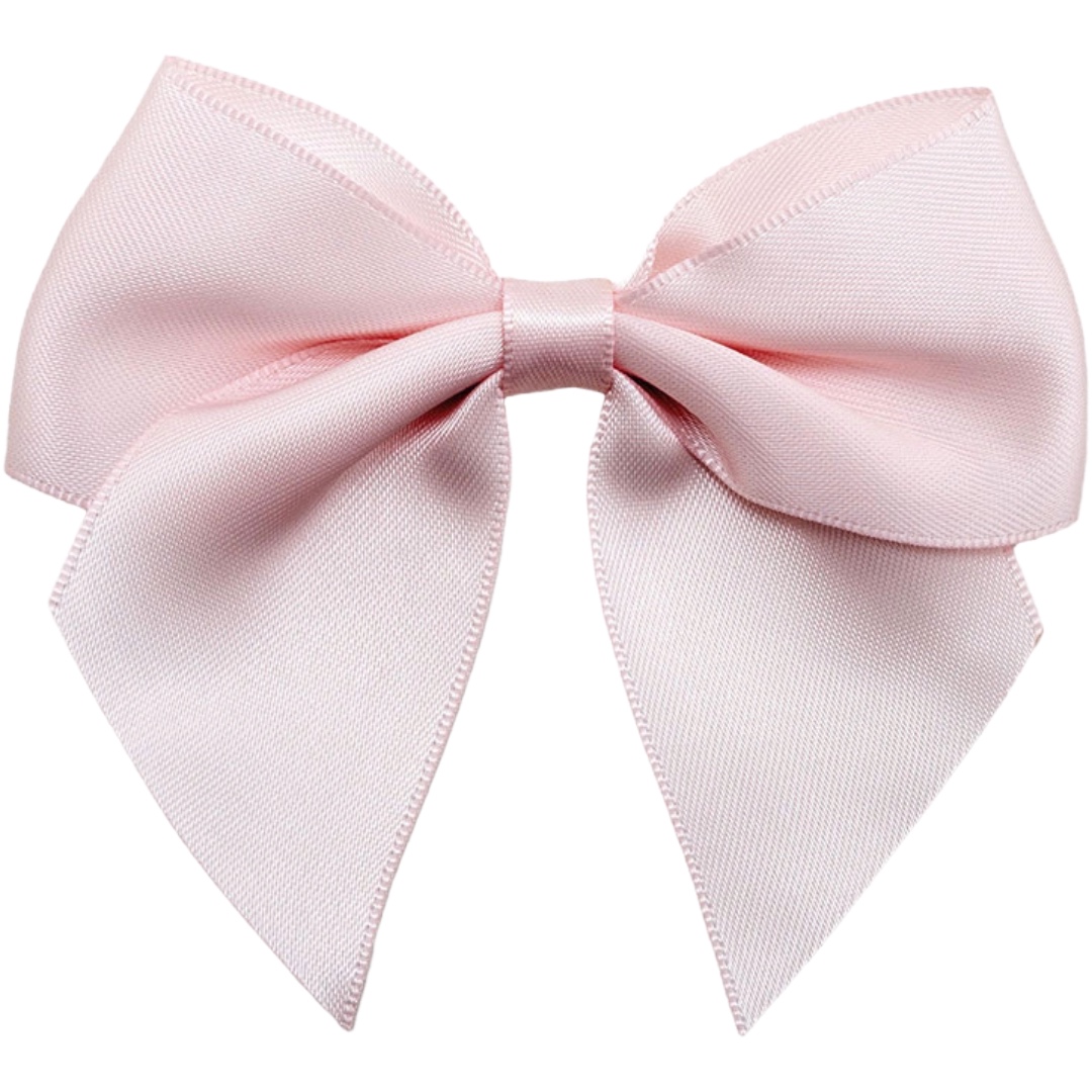 10cm Blush Pink Satin Self Adhesive Ribbon Bows (6pk)