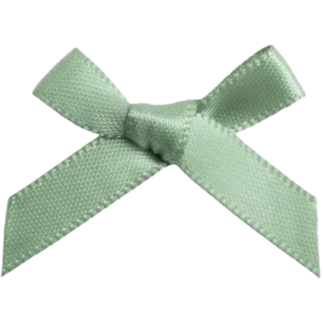 3cm Sage Green Satin Ribbon Bows (100pk)