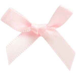 3cm Pale Pink Satin Ribbon Bows (100pk)