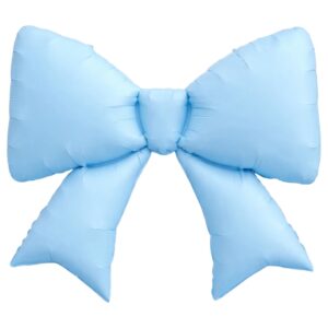 B4U Matte Blue Bow Foil Balloon 38.58 × 29.53 inch (Air Fill & Helium)