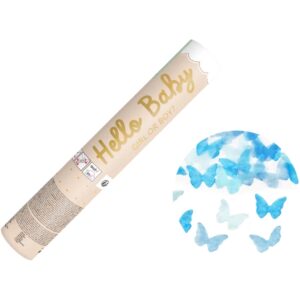20cm Hello Baby Blue butterflies Confetti Cannon