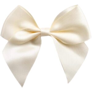 10cm Ivory Satin Self Adhesive Ribbon Bows (6pk)