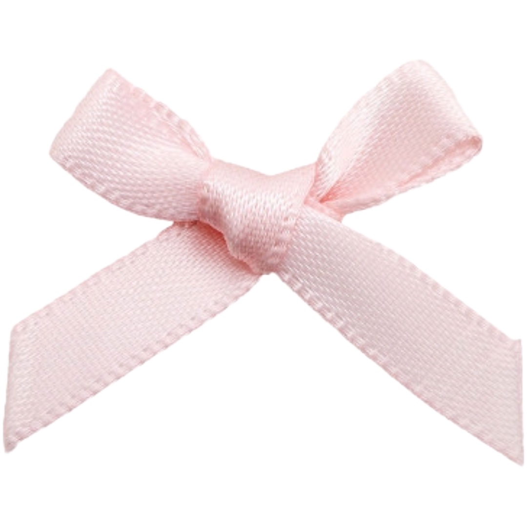 3cm Blush Pink Satin Ribbon Bows (100pk)