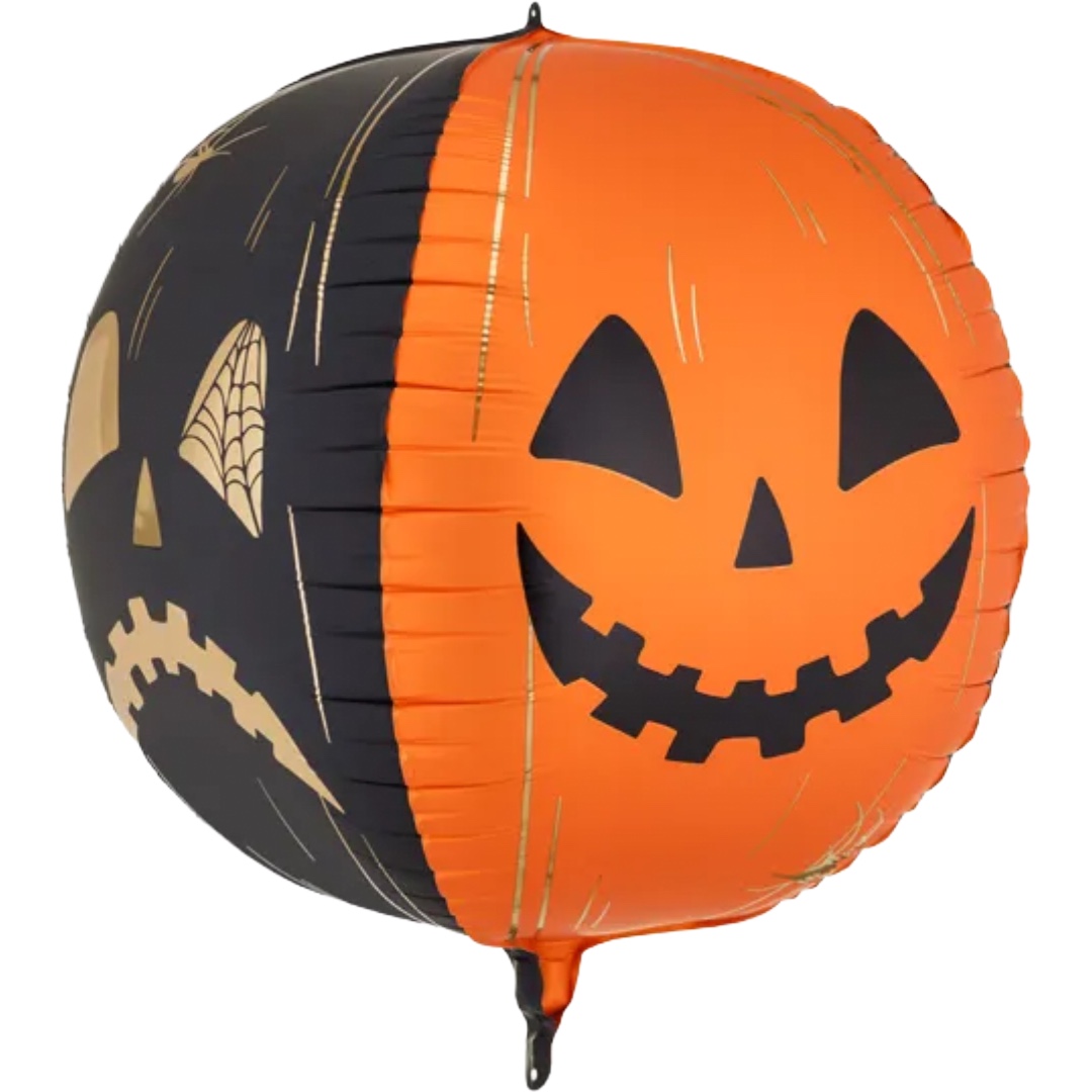 Party Deco 29 inch Black & Orange Scary Pumpkins Sphere Foil Balloon