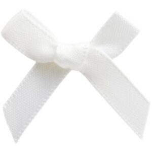 3cm White Satin Ribbon Bows (100pk)