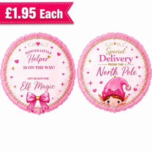 B4U 18 inch Pink Elf Special Delivery From The North Pole Foil Balloon