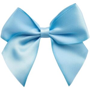 10cm Pale Blue Satin Self Adhesive Ribbon Bows (6pk)