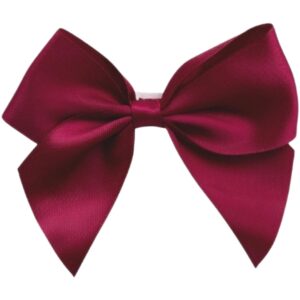 10cm Burgundy Satin Self Adhesive Ribbon Bows (6pk)